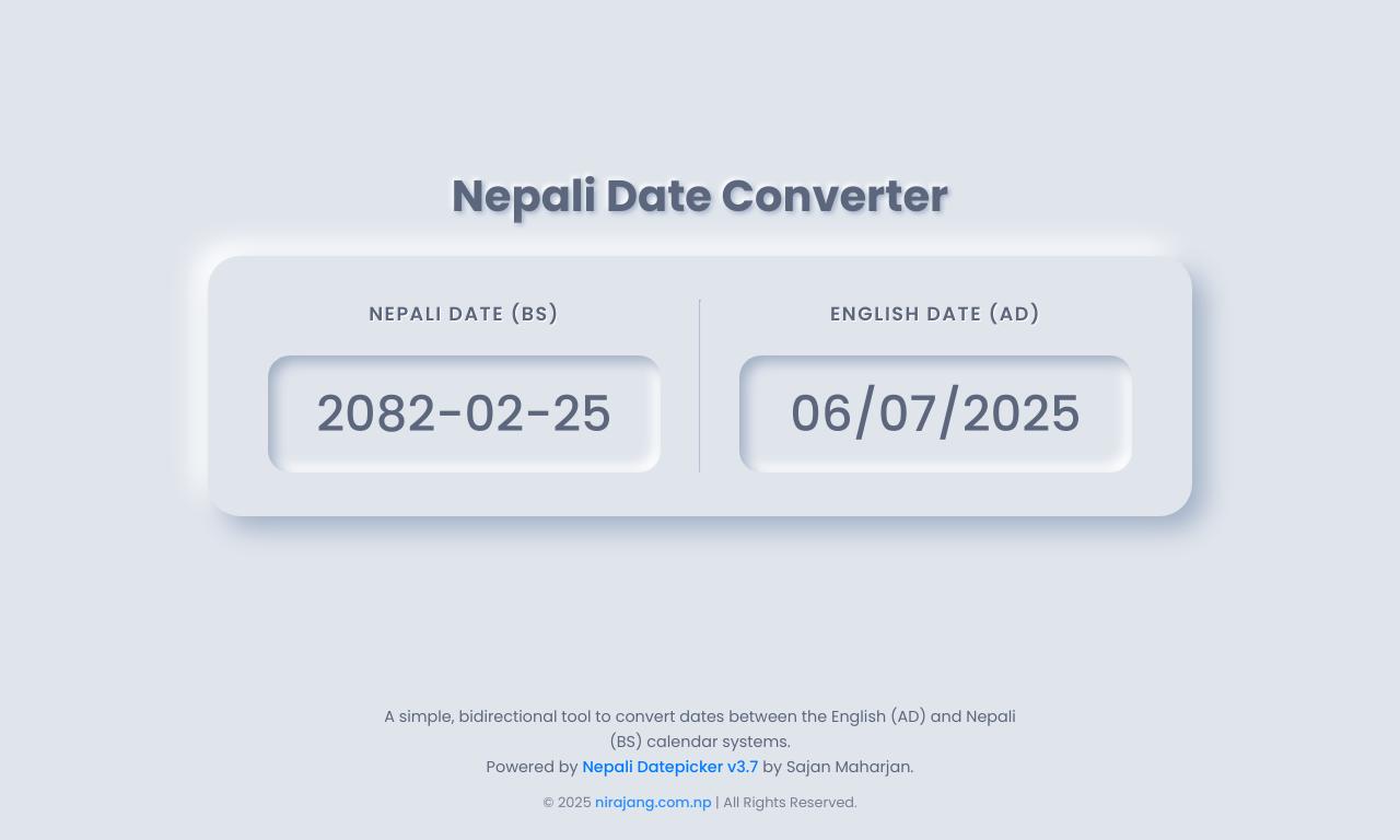 Thumbnail for Nepali Date Converter